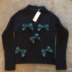 NWT Janie & Jack Sweater Plaid Bows